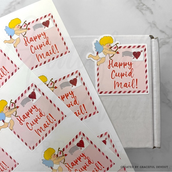 ♥️Happy Cupid Mail!-Sticker 2" (inches) (96ct.)  [GD42-96] - Picture 3 of 4